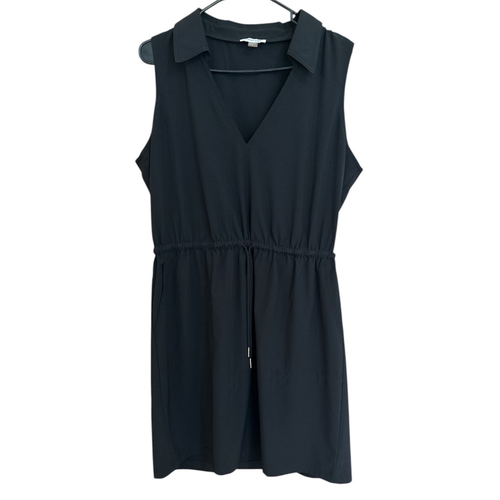 Calvin Klein sleeveless v neck dress with drawstrings and pockets